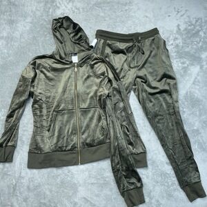 Felina Women's XL Tracksuit Deep Olive Polyester Blend e0782